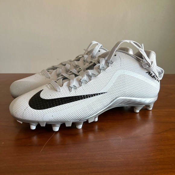 NIKE ALPHA PRO 2 TD WHITE SILVER 719930-101 FOOTBALL CLEATS size 10.5 no box - Picture 5 of 11
